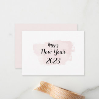 Carte simple Joyeuse nouvelle année en rose doux