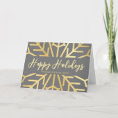 Carte Simple Joyeuses Fêtes flocon de neige or affaires (Devant)