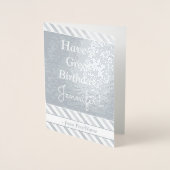 Carte simple "Joyeux Anniversaire" avec feuille d' (Devant)