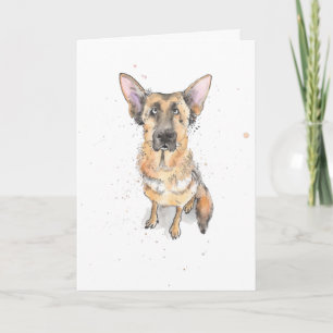 Carte Simple Joyeux Anniversaire Chien de Berger Alleman