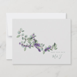 Carte Simple Lavender Stem Grey Mariage Enregistrer la d