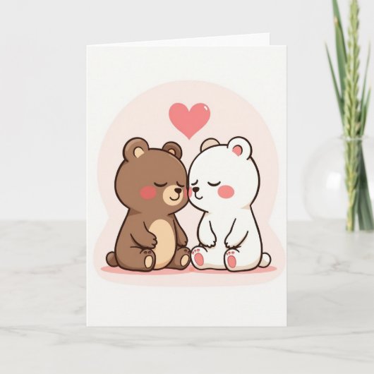 Carte Simple Love Bears Card (Devant)