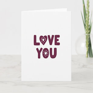Carte Simple Love You à points de cœur