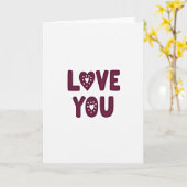 Carte Simple Love You à points de cœur (Fleur jaune)