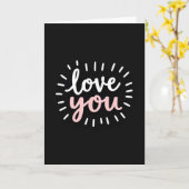 Carte Simple Love You Burst (Fleur jaune)