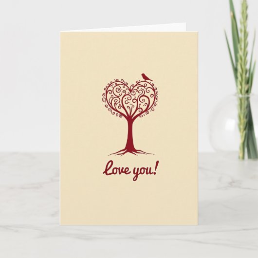 Carte Simple Love You Heart Tree Card (Devant)