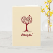Carte Simple Love You Heart Tree Card (Fleur jaune)