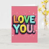Carte Simple Love You Pointillée (Fleur jaune)