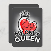 Carte simple : Ma seule Reine (gris) (Devant / Derrière)