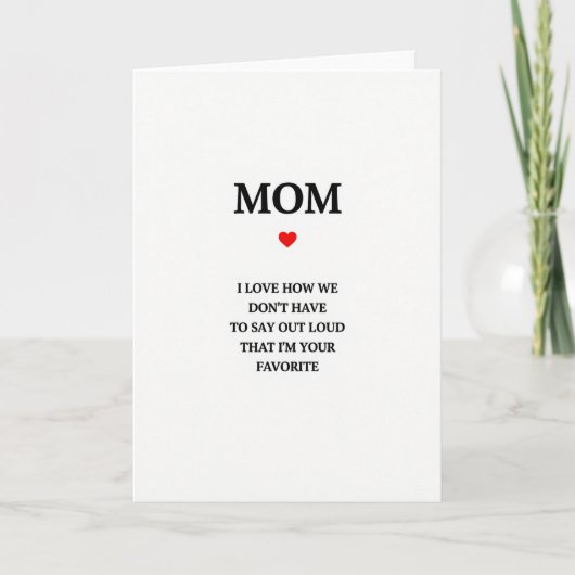 Carte simple "Maman je t'aime" (Devant)