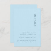 Carte simple Mariage bleu doux Détails (Devant / Derrière)