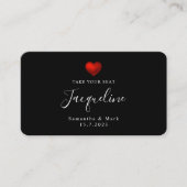 Carte simple Mariage moderne Red Heart Flat Place  (Devant)