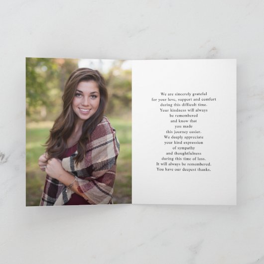 Carte simple mémorial funéraire 2 (Intérieur)