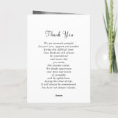 Carte Simple Memorial Funeral Photo Sympathy Remembrance (Dos)