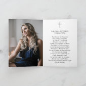 Carte Simple Memorial Funeral Photo Sympathy Remembrance (Intérieur)