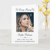Carte Simple Memorial Funeral Photo Sympathy Remembrance (Fleur jaune)