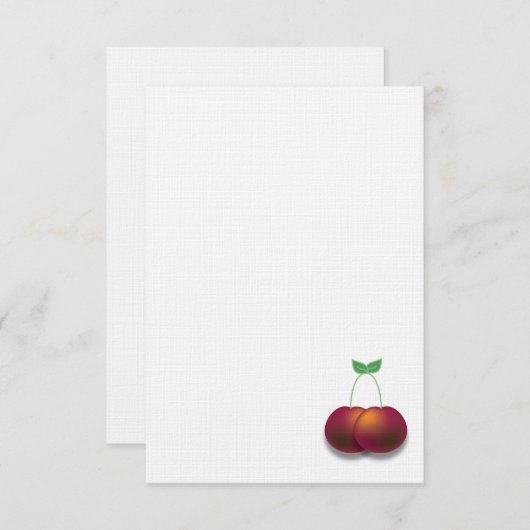 Carte simple Merci de note de cerise (Devant / Derrière)