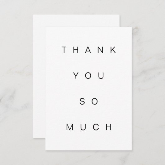 Carte simple Merci tellement plate (Devant / Derrière)