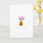 Carte Simple mignon Fleur rose minimaliste Anniversaire (Fleur jaune)