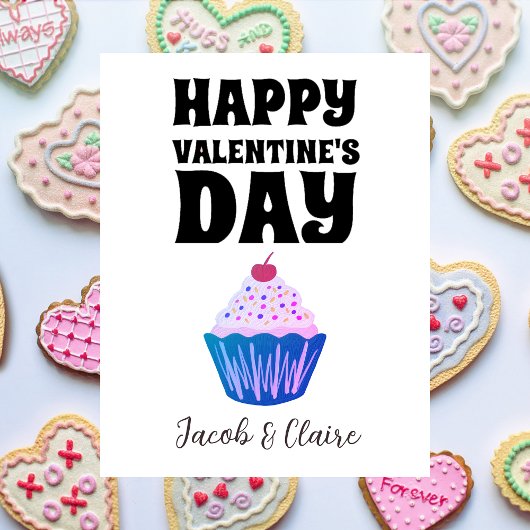 Carte Simple mignonne coeur Joyeux Valentines jour Coupl