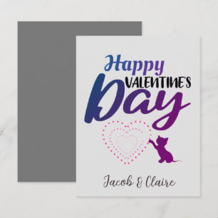 Carte Simple mignonne coeur Joyeux Valentines jour Coupl