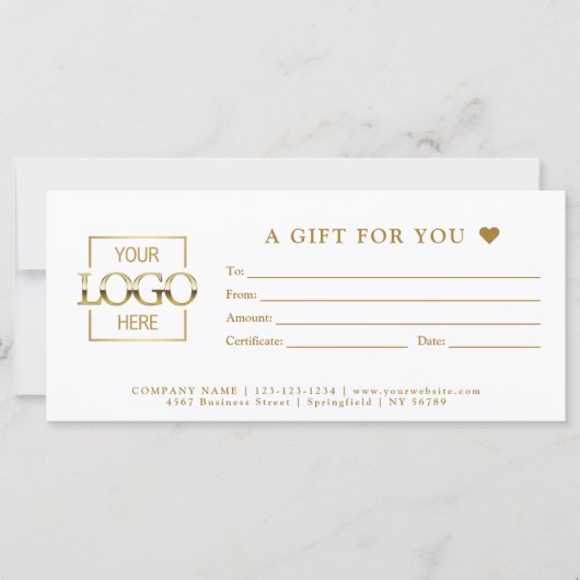 Carte Simple Minimal Business Gift Certificate Template (Devant)