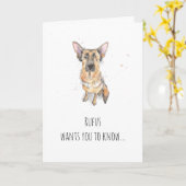 Carte Simple minimal chien berger allemand Fête des père (Fleur jaune)