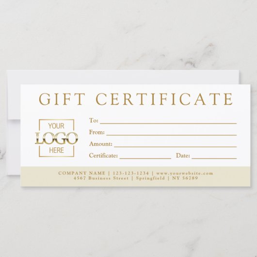 Carte Simple Minimalist Custom Business Gift Certificate (Devant)