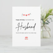 Carte Simple Minimalist Husband Birthday (Debout devant)