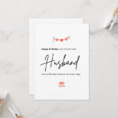 Carte Simple Minimalist Husband Birthday (Devant/Arrière en situation)