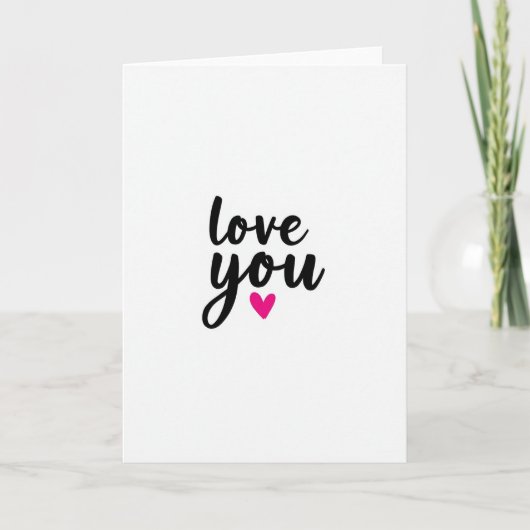 Carte Simple Minimaliste Je T'Aime (Devant)
