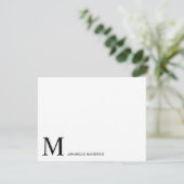 Carte simple minimaliste minimaliste noir Monogram (Debout devant)