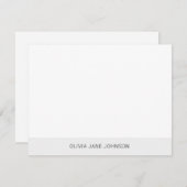 Carte simple minimaliste Silver White Flat Note (Devant / Derrière)