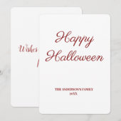 Carte simple minimum ajouter votre texte halloween (Devant / Derrière)