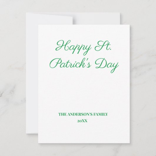 Carte simple minimum ajouter votre texte st. patricks da (Devant)