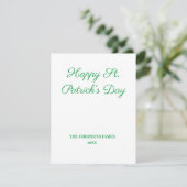 Carte simple minimum ajouter votre texte st. patricks da (Debout devant)