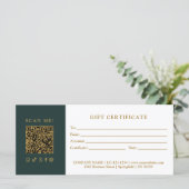 Carte Simple Modern Business QR Code Gift Certificate (Debout devant)