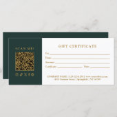 Carte Simple Modern Business QR Code Gift Certificate (Devant / Derrière)