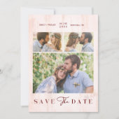 Carte Simple Modern Collage Wedding Couple 3 Photos (Devant)