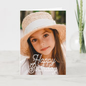 Carte Simple Modern Cursive Custom Photo Birthday (Devant)