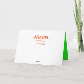 Carte Simple & Modern Lime Green & Orange - Personalized (Dos)