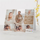 Carte Simple moderne Anniversaire papa photo collage de  (Fleur jaune)