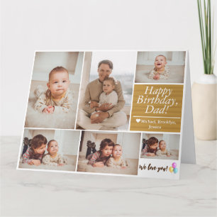 Carte Simple moderne Anniversaire papa photo collage de 