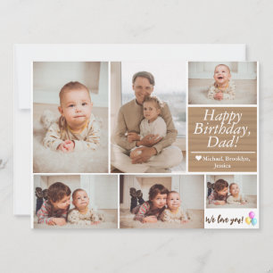 Carte Simple moderne Anniversaire papa photo collage de