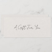 Carte Simple moderne Beige Elegant Certificat cadeau (Devant / Derrière)