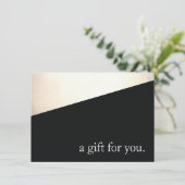 Carte Simple moderne Black Gold certificat cadeau de vac (Debout devant)