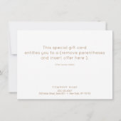 Carte Simple moderne Black Gold certificat cadeau de vac (Dos)