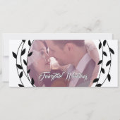 Carte Simple moderne Boho Black Leaf Mariage de couronne (Dos)