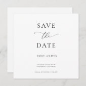 Carte Simple moderne Carré noir & blanc Enregistrer la d (Devant / Derrière)