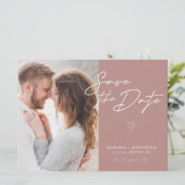 Carte Simple Moderne Écriture Photo Save The Date (Debout devant)